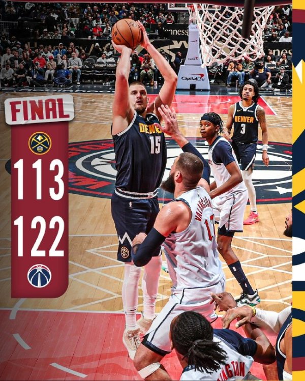 九游娱乐 普尔39分约基奇空砍56+16 奇才克掘金止16连败